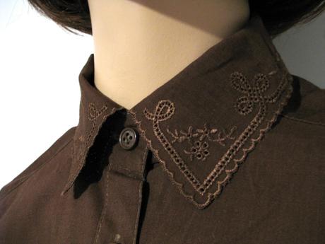 Tmavohnedá vyšívaná blúzka, m