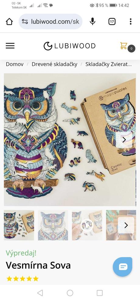 Drevené puzzle vesmírna sova lubiwood,