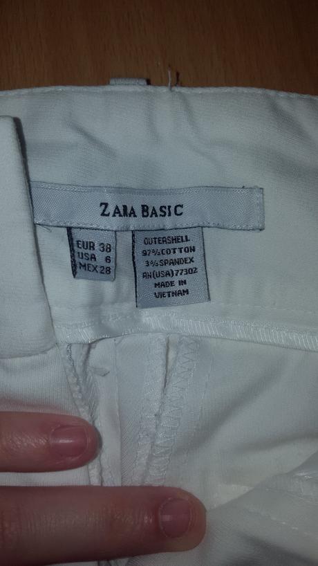 Biele nohavice, zara,38
