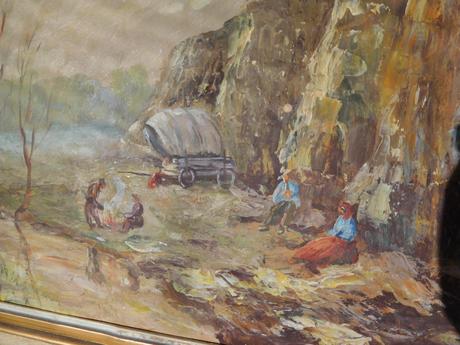 Kočovníci-olej na plátne 1952, 38 x 48 cm 2 kusy, 