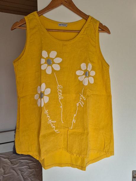 Žlté tričko bez rukávov, m
