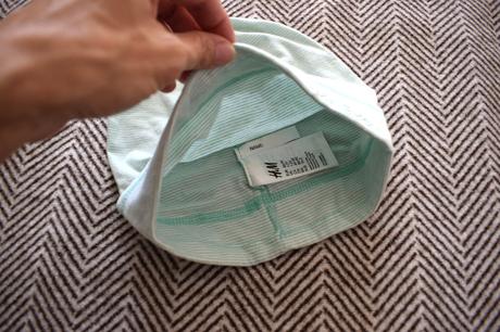 Zelno-biela čiapka 86-92, h&m,86