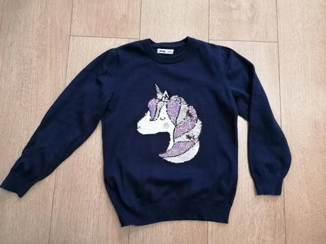 Pulover s meniteľným obrázkom jednorožca, sinsay,140