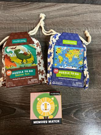 Mudpuppy detske puzzle vo vrecuskach a pexeso,