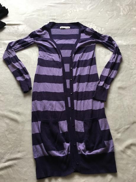 Fialový dlhý sveter s vreckami, house,s