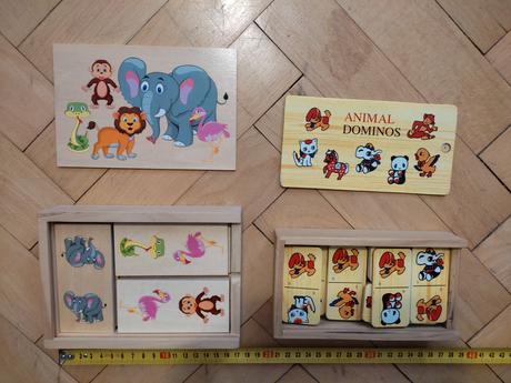 2x drevene domino, 1 nove, 