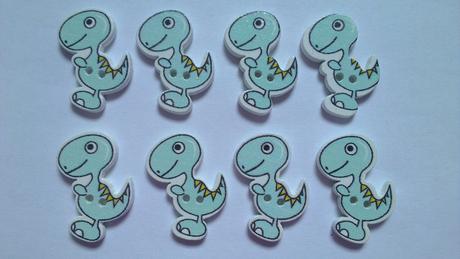 Drevený gombík dinosaurus, 