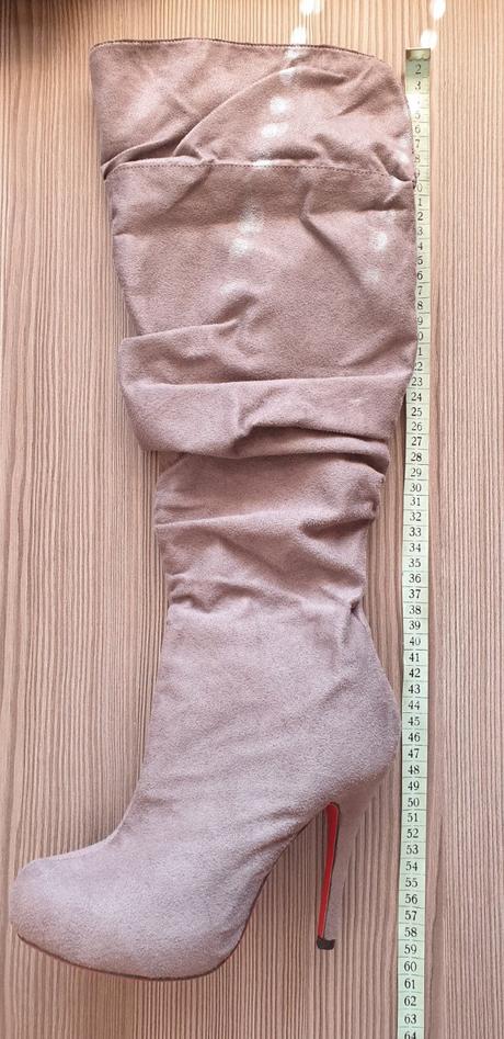 Semišové prechodné čižmičky nad kolená, 37