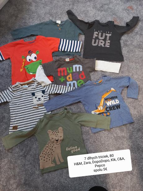 7 dlhych triciek, 80, h&m,80