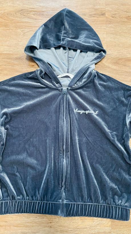 Semišivá krátka mikina, h&m,146