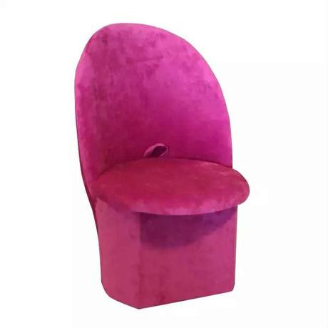 Ružová taburetka s operadlom 2x, 