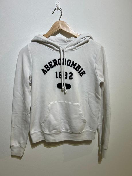 Abercrombie 1892 biela mikina, abercrombie&fitch,xs