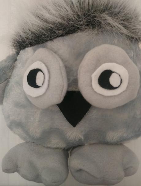 Plyšová sivá zimná sova, 42 cm,