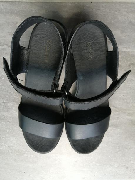 Sandále ecco, koža, čierne, v 39,vd 26, pevná cena, ecco,39
