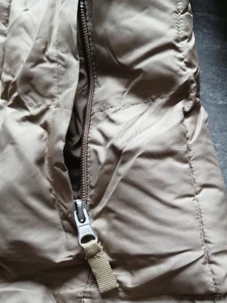 Zimný prešívaný kabát ham, v36, zlatá béžová, h&m,36