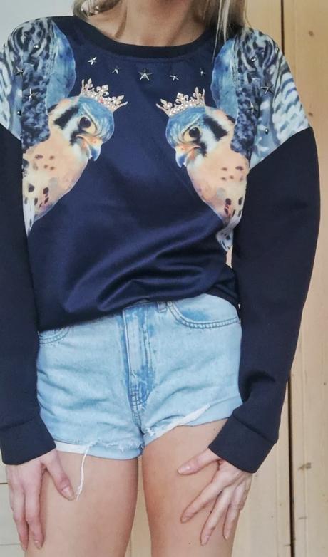 Nová modrá oversized mikina, s