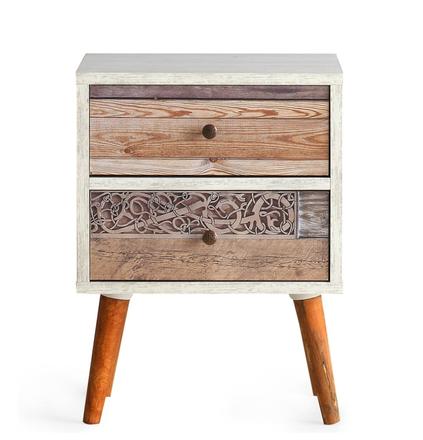 2x nočný stolík liza malmö - biela/orech,