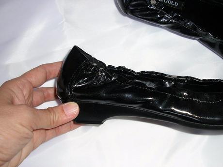 Čierne balerinky na malickom opatku  leskle, 38