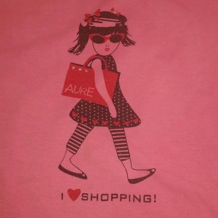 Pekné ružové tričko "nákupná maniačka" , 122