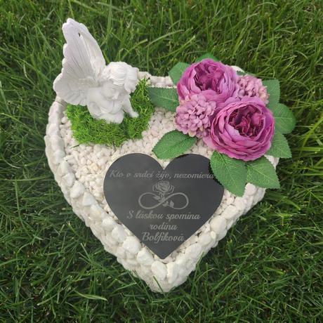 Srdce na hrob s anjelom,