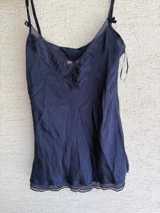 Mango silk hodvab tmavomodre tielko pravy hodv, mango,m