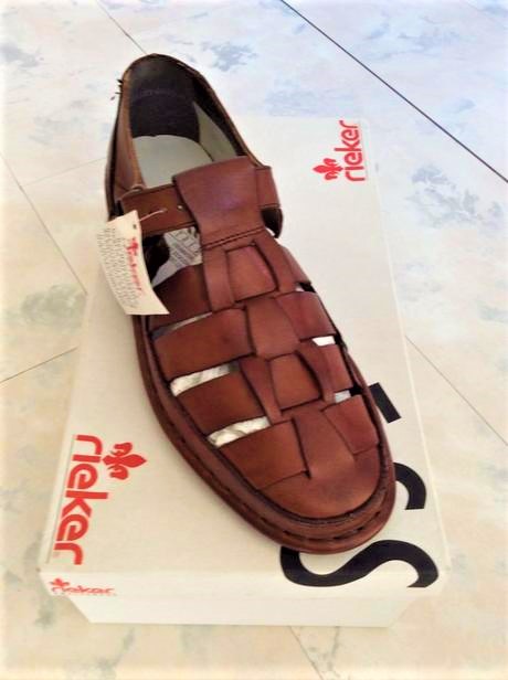 Celokožené retro sandále rieker, rieker,42