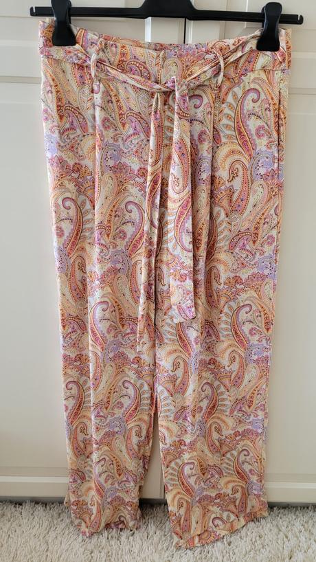 Letné viskózové nohavice mango, l