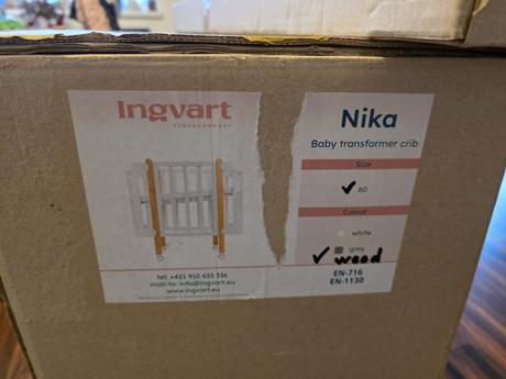 Predám detskú postielku ingvart nika (levin felin), šírka (cm): 60,dĺžka (cm): 120