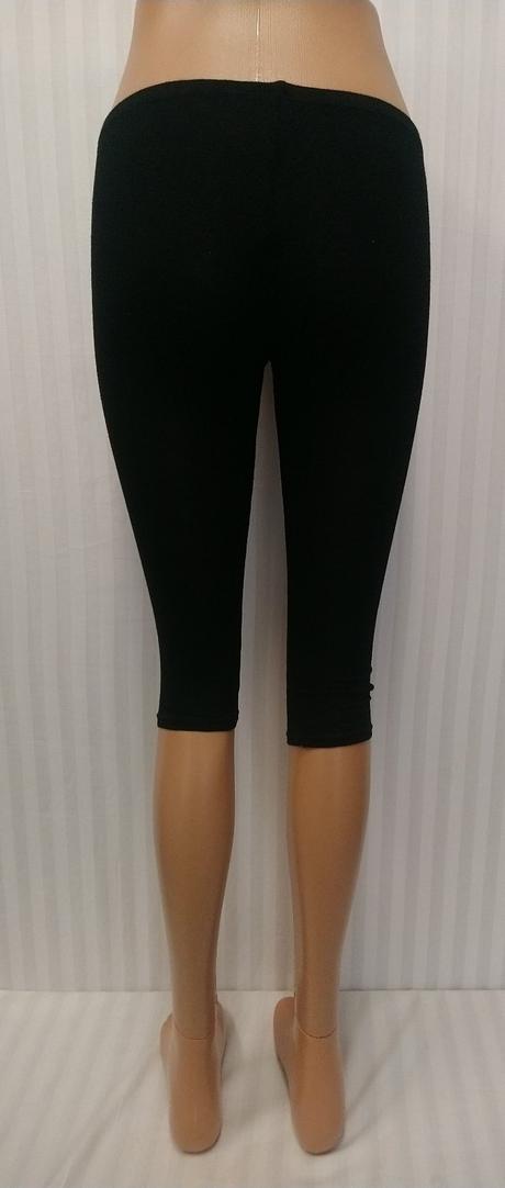 Dámske elastické čierne 3/4 legíny, italy, xs, xs