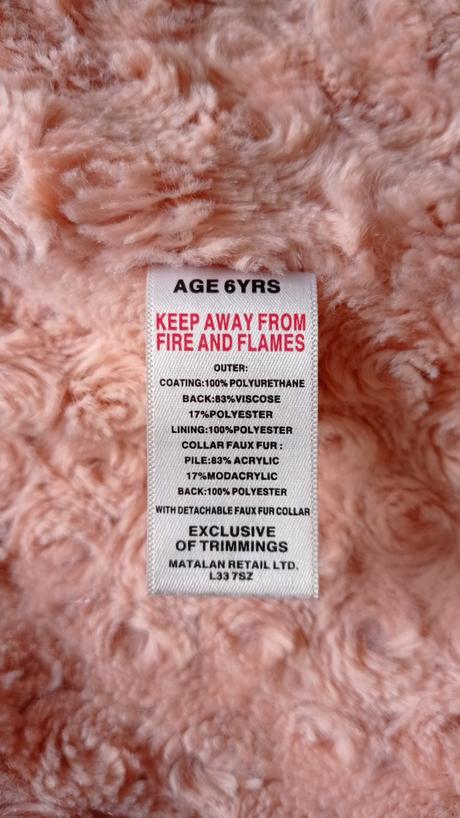 Dievčenský kožák zateplený, 116/122, top stav, 116