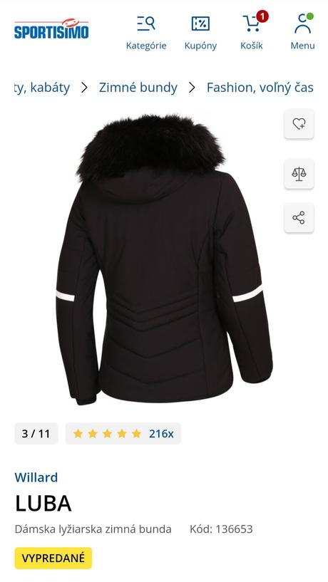 Bunda lyžiarska zn.willard, l