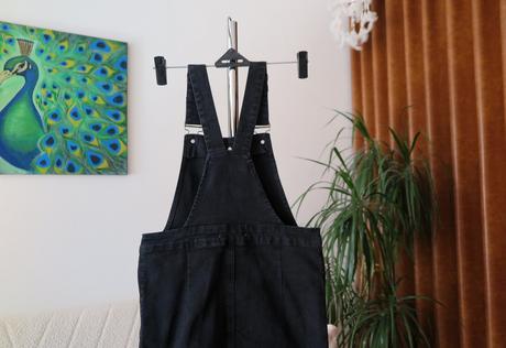 Čierne denimové šaty na traky kate denim, s