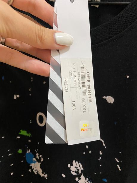 Off white čierne tričko, l