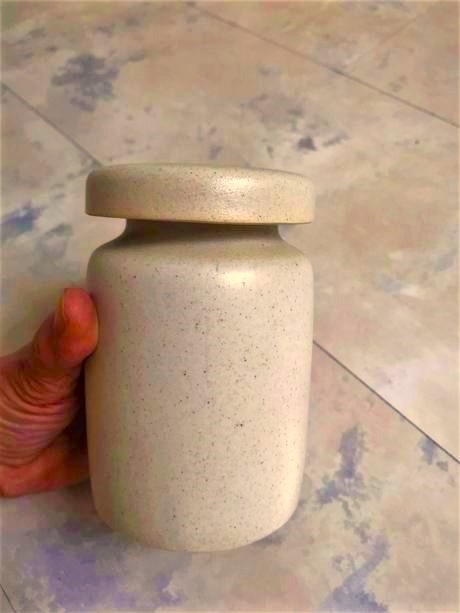 Ozdobné kameninové dózy 2 ks, 