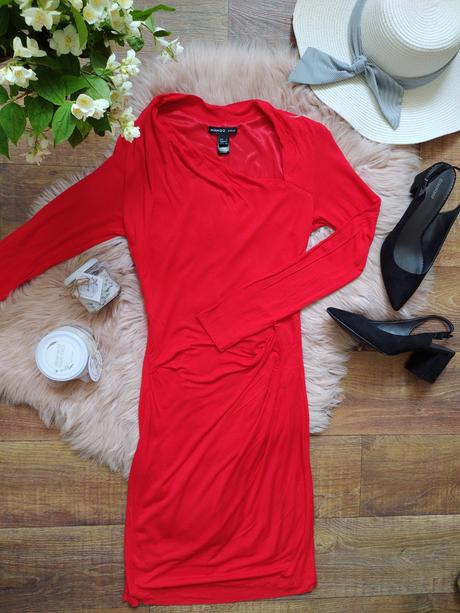Červené šaty mango, mango,s