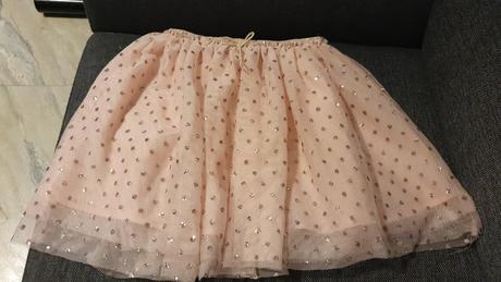 Ruzova trblietava sukna, h&m,134