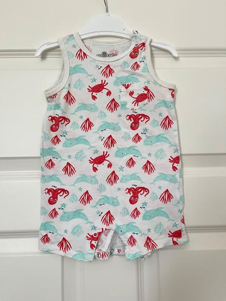 Letny romper/dupacky s kratkym rukavom, 80