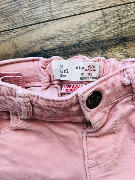 Menčestrové nohavice zara 6-9 mesiacov, zara,74
