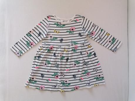 Bavlnene šaty 98/104 kvietkovane, h&m,98