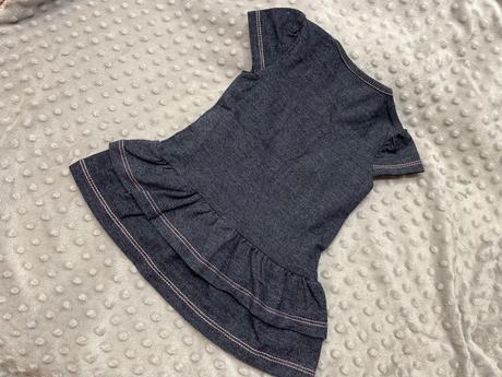 Euro baby šaty riflove s volánmi 6-9m 74, 74