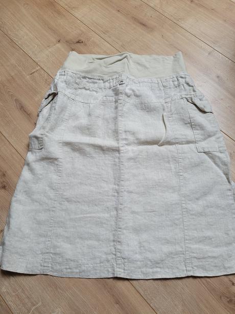 Tehotenska ľanová sukňa, s