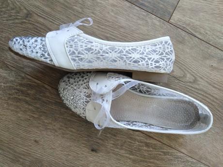 Biele krajkové balerínky 35/36, 35