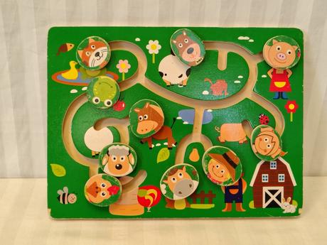 Drevený labyrint farma playtive, 30x22,5 cm,