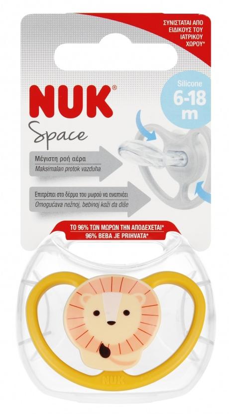 Nuk silikónový cumlík space lev 1ks, 6-18m, nuk