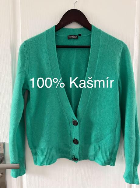 Kašmírový kardigan morskej modrej farby, m