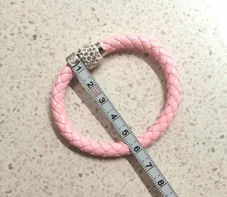 Dámsky náramok z umelej kože, ružový, 