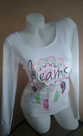 Top/ tričko s dlhými rukávmi, biele, s, s