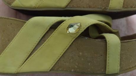 Letné korkové šlapky na klinovom podpätku, 38