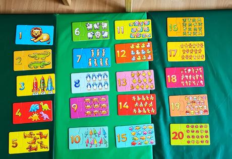 Puzzle - povolania, dopravné prostriedky a čísla, 