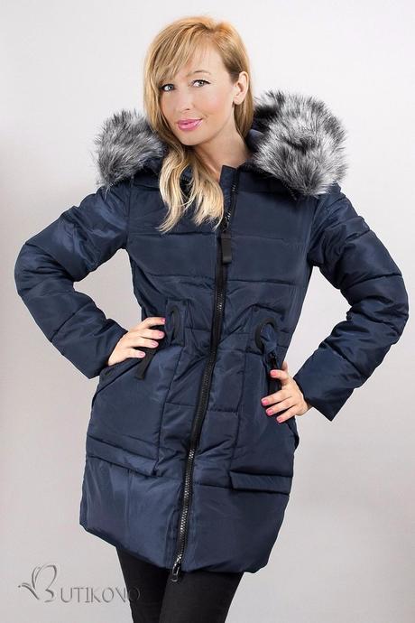 Tmavomodrá zimná bunda, xl